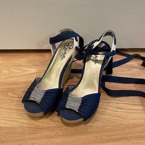Blue wedges perfect for summer
